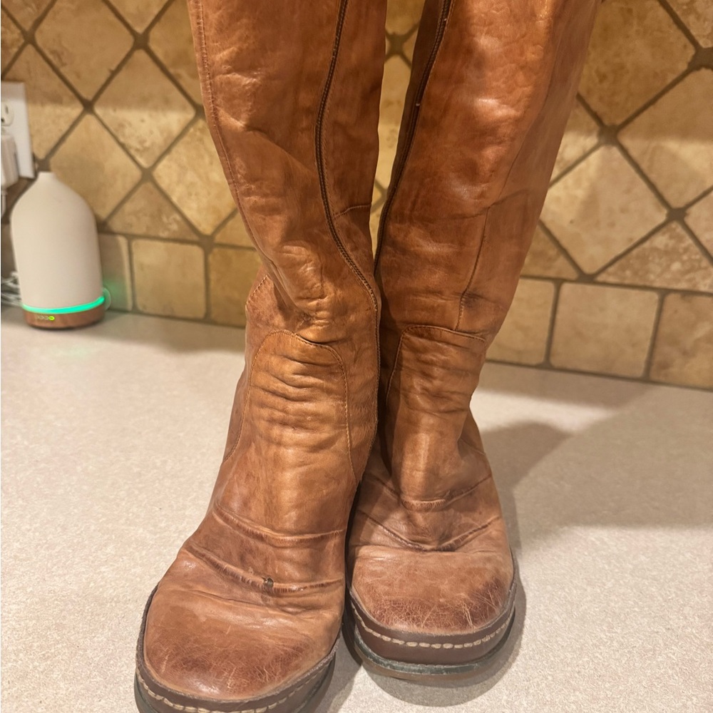 Miz Mooz Cognac Knee-High Leather Boots